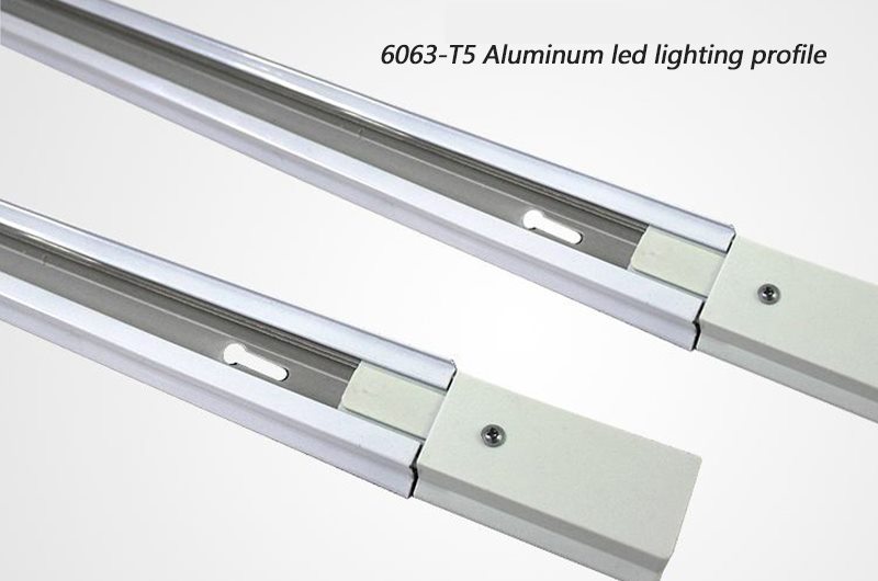 6063-T5 Aluminium mengetuai profil pencahayaan