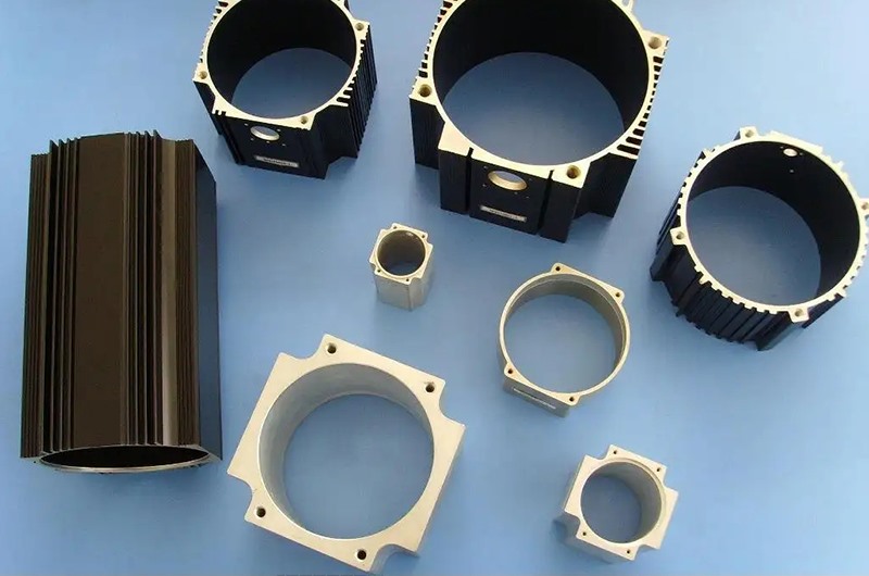 Sub-mother split die structure of aluminum alloy  profile for water cooled motor housing